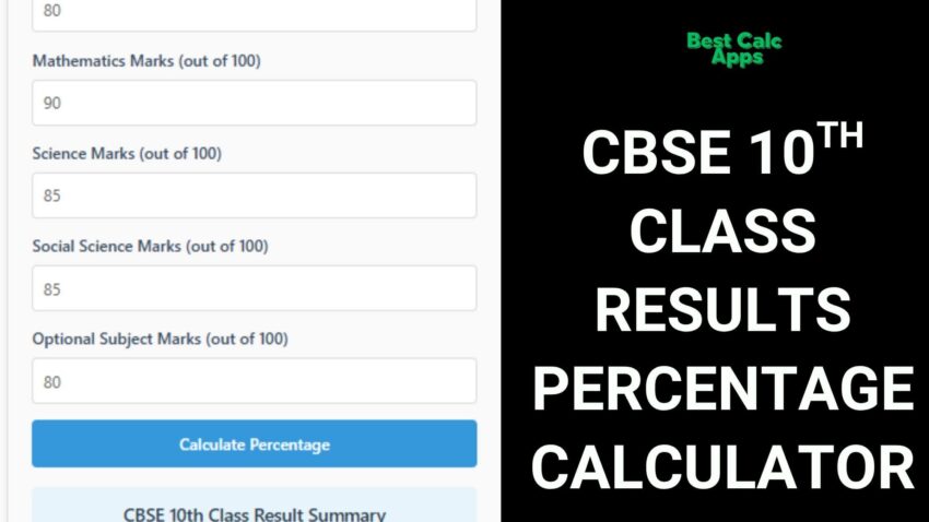 cbse 10th class result percentage calculator